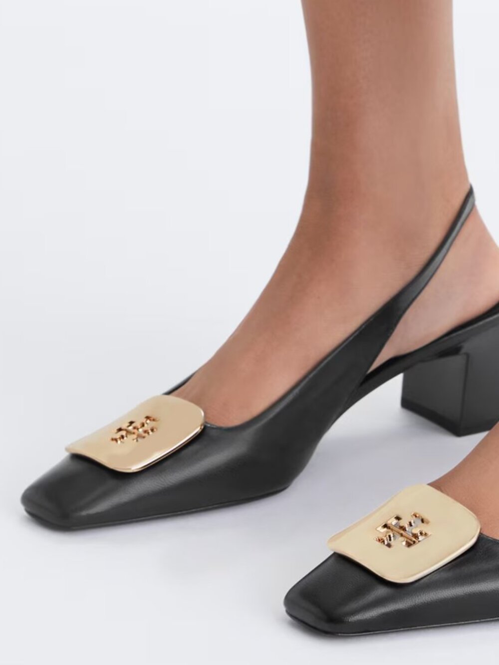 TORY BURCH Georgia Slingback Heels In Black (size 7.5)